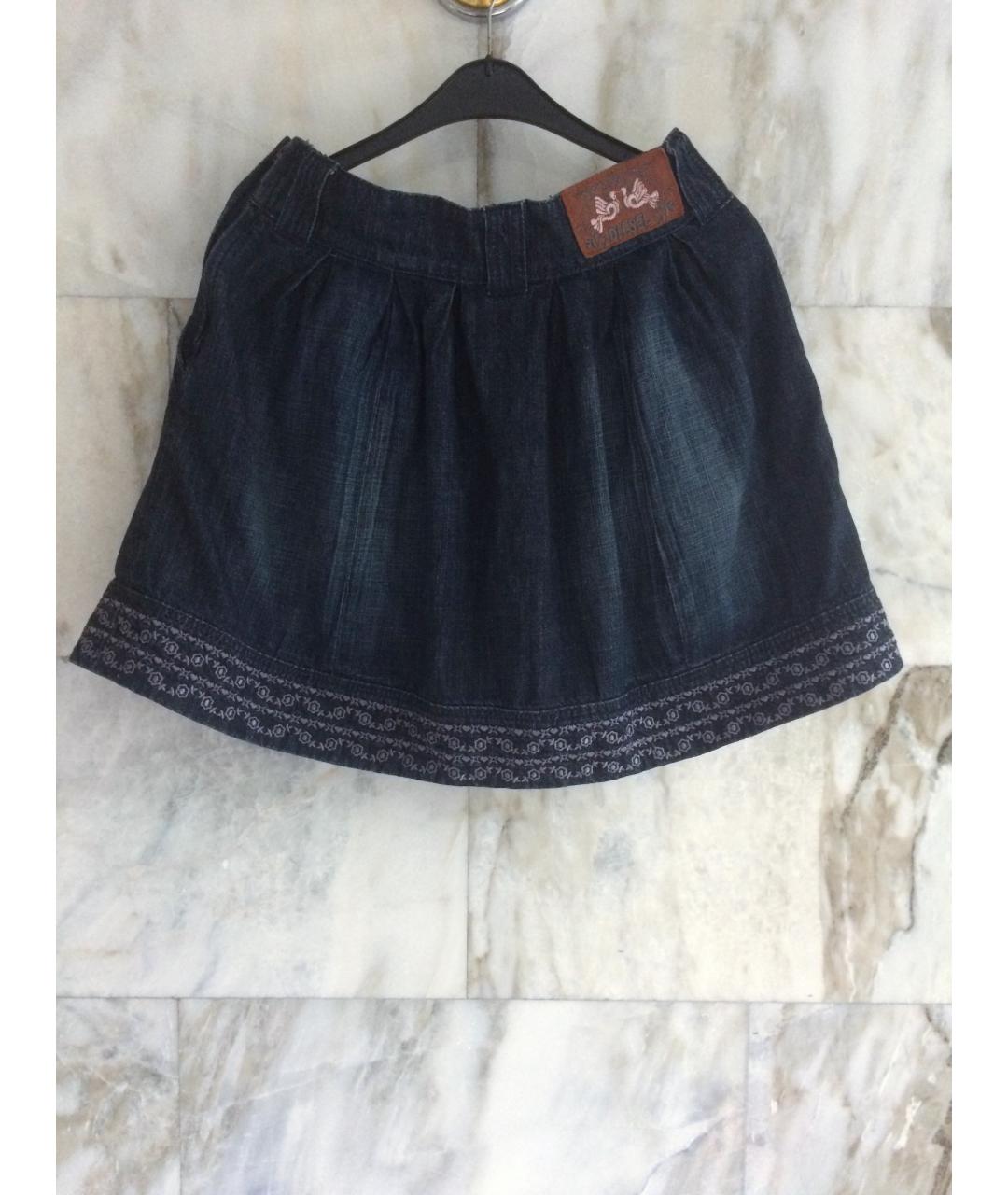 DIESEL Темно-синяя деним юбка мини, фото 5