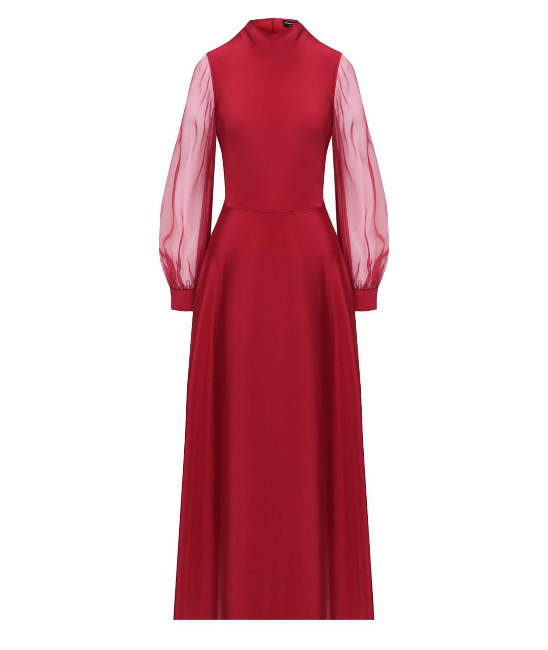 GIORGIO ARMANI Бордовое шелковое коктейльное платье, фото 1