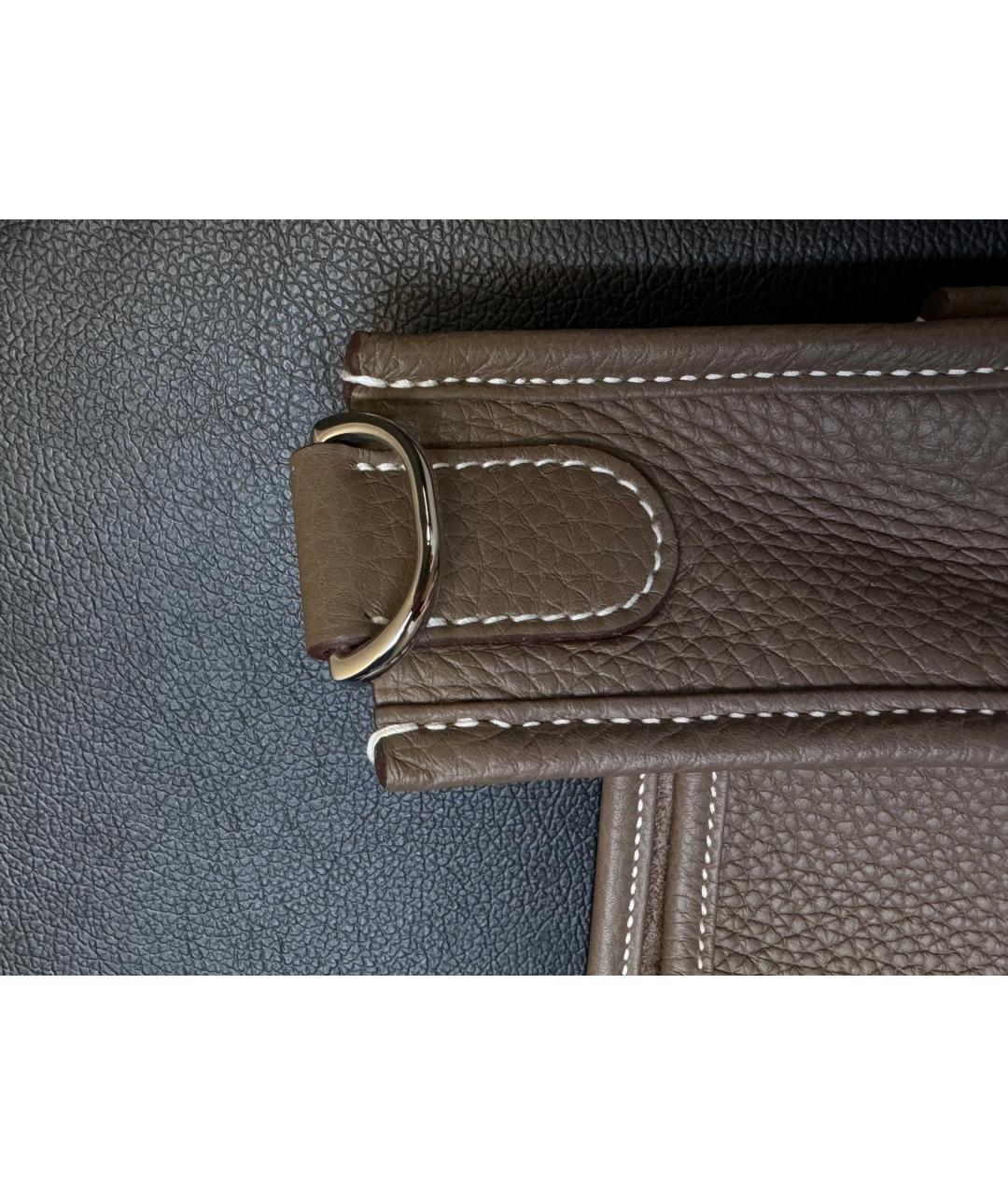 HERMES PRE-OWNED Серая кожаная сумка с короткими ручками, фото 6