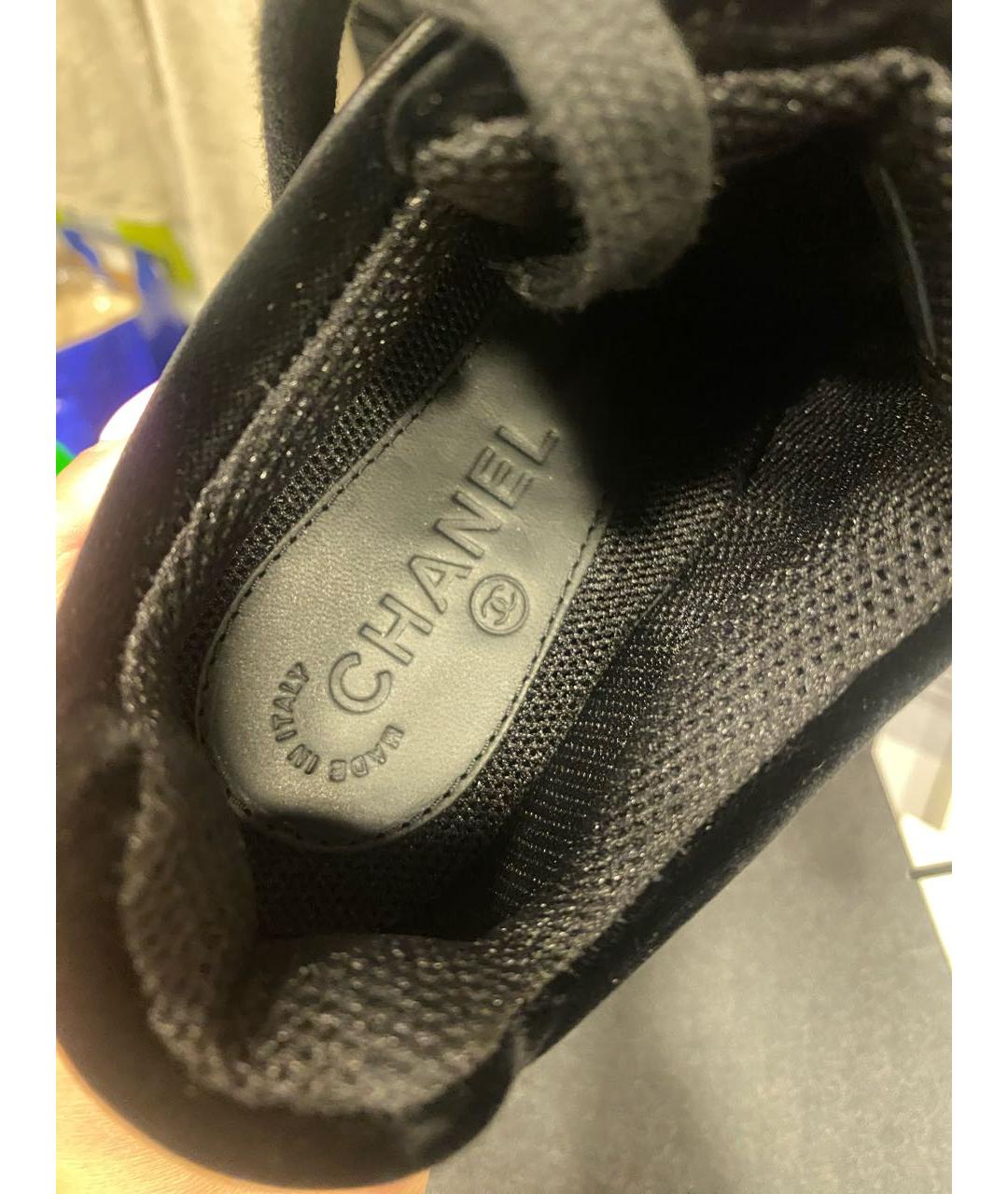 CHANEL Черные бархатные кроссовки, фото 7