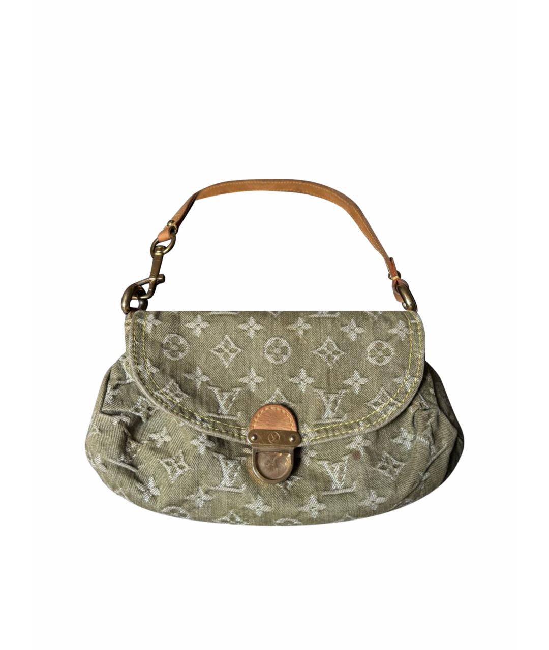 LOUIS VUITTON PRE-OWNED Зеленая деним сумка с короткими ручками, фото 1