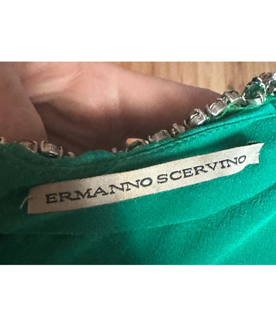 ERMANNO SCERVINO Зеленые шелковое коктейльное платье, фото 3