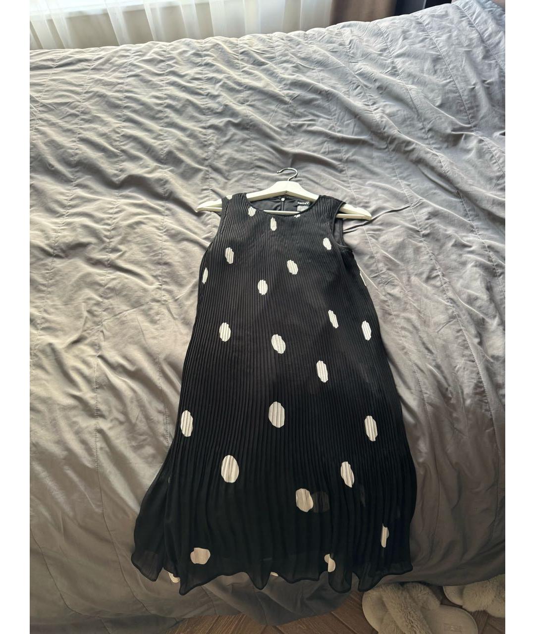 DKNY Черное шифоновое коктейльное платье, фото 3