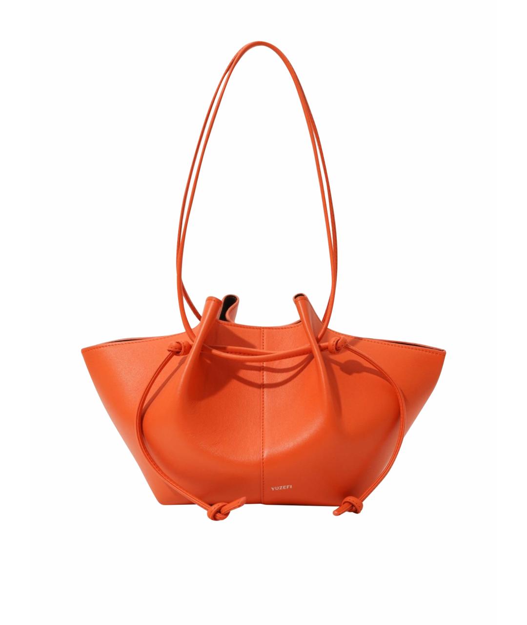 YUZEFI Оранжевая кожаная сумка тоут, фото 1