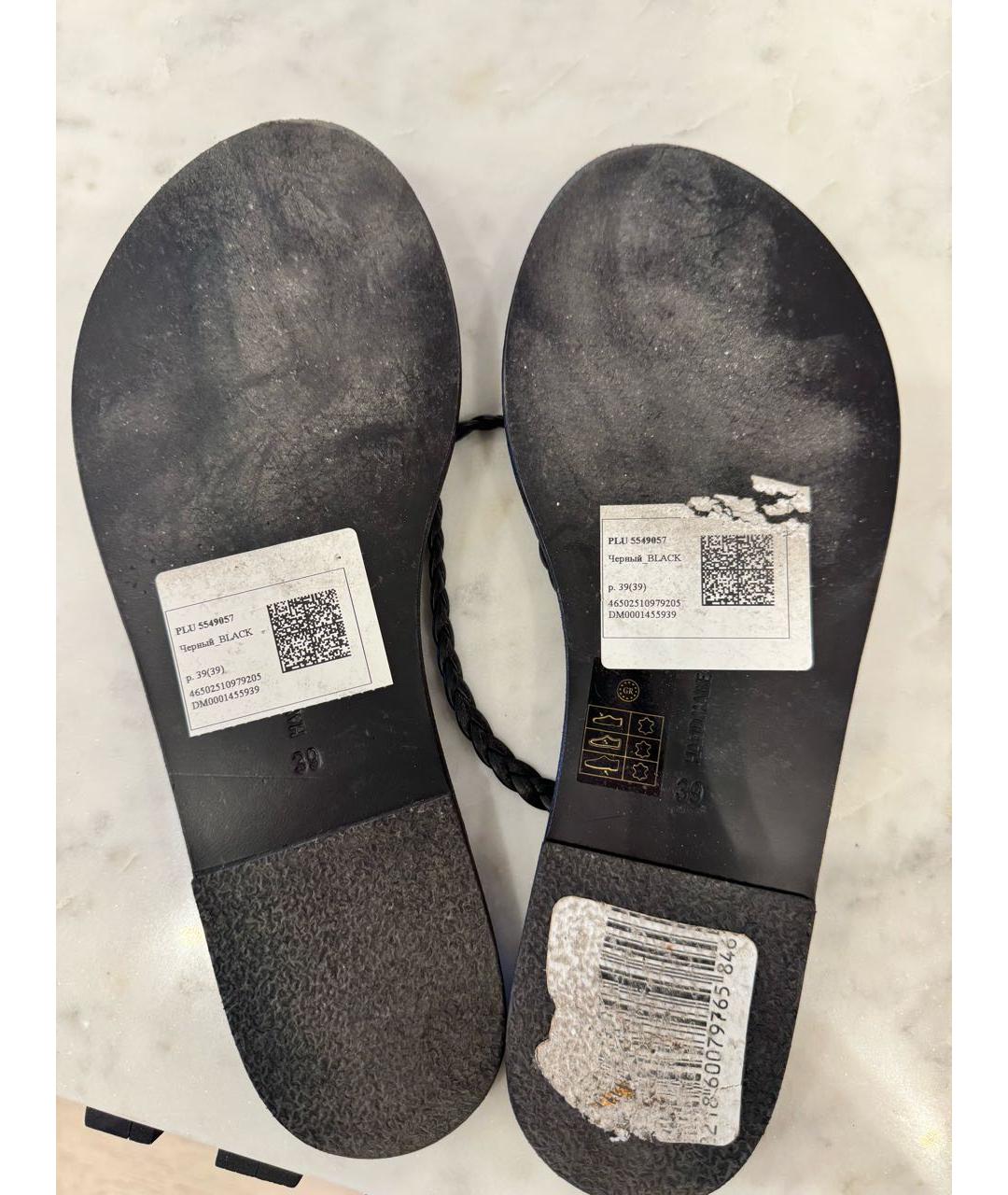 ANCIENT GREEK SANDALS Черные кожаные сандалии, фото 5