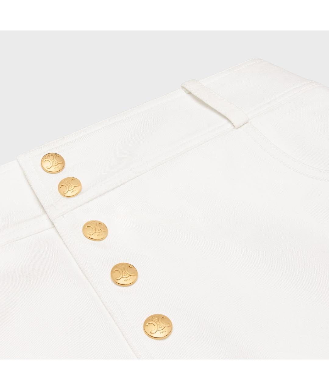 CELINE PRE-OWNED Белая хлопковая юбка мини, фото 3