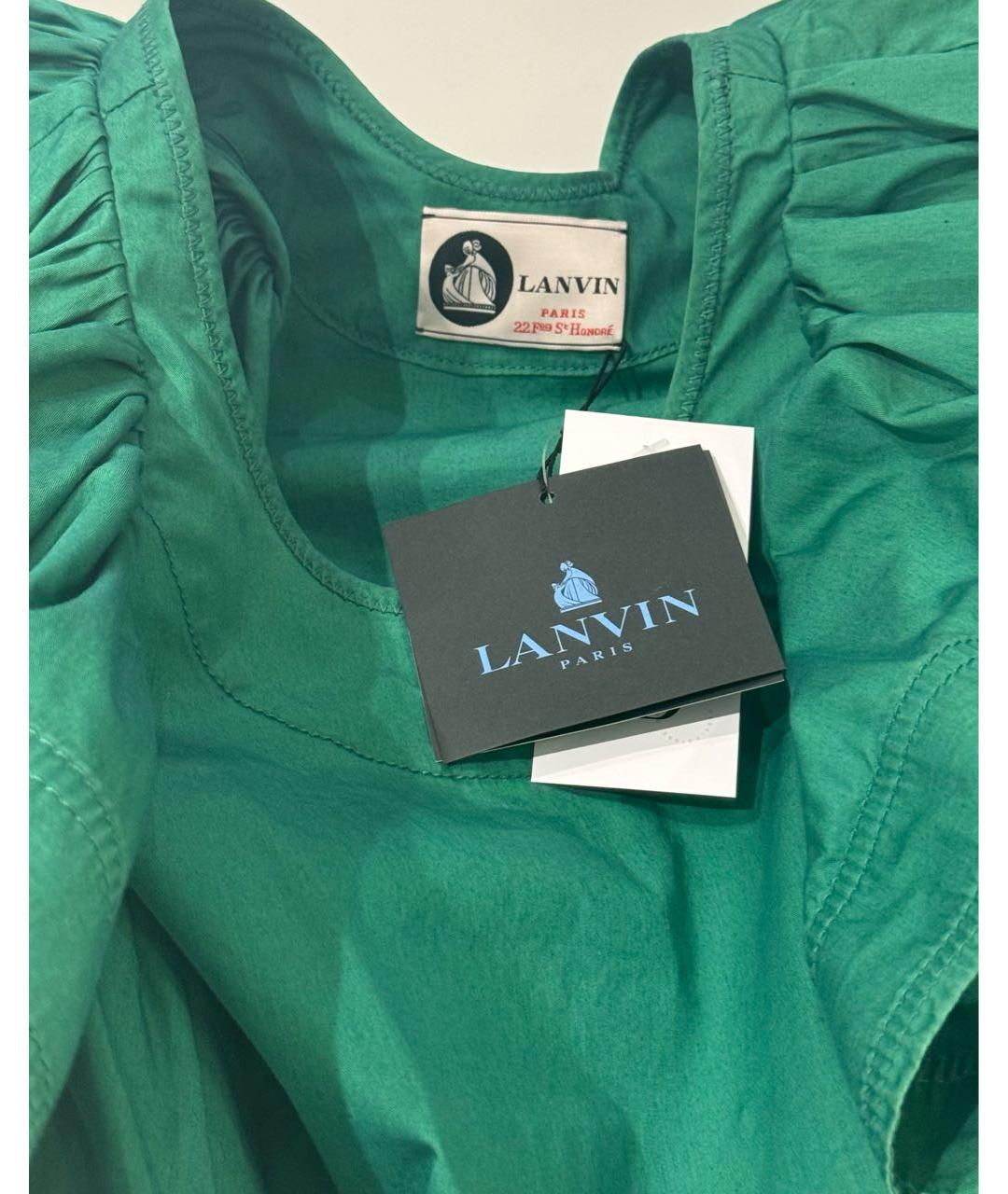 LANVIN Зеленые хлопковое платье, фото 5