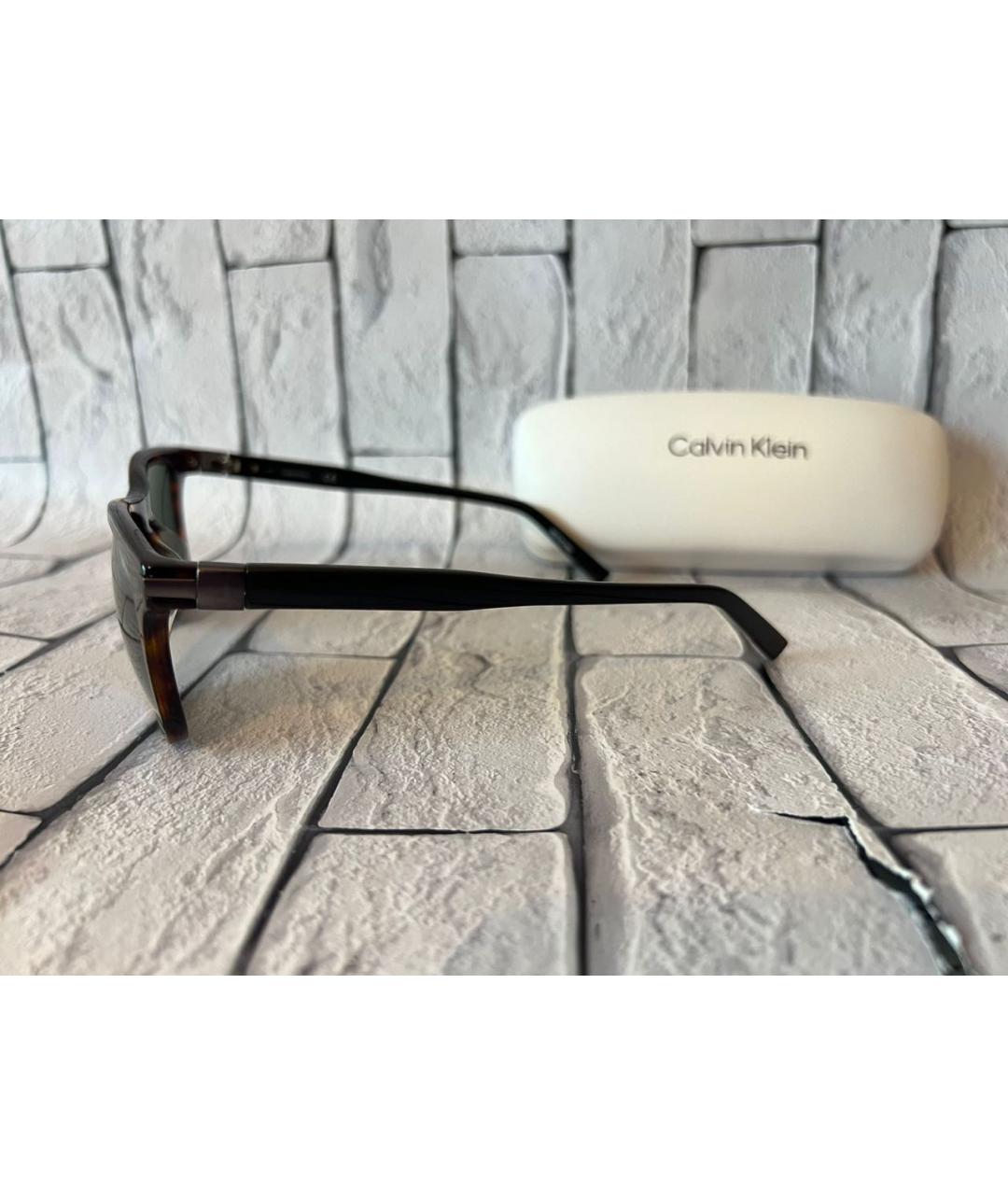 CALVIN KLEIN Черные пластиковые солнцезащитные очки, фото 4