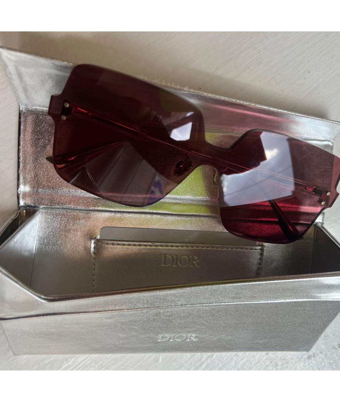 CHRISTIAN DIOR PRE-OWNED Бордовые металлические солнцезащитные очки, фото 4