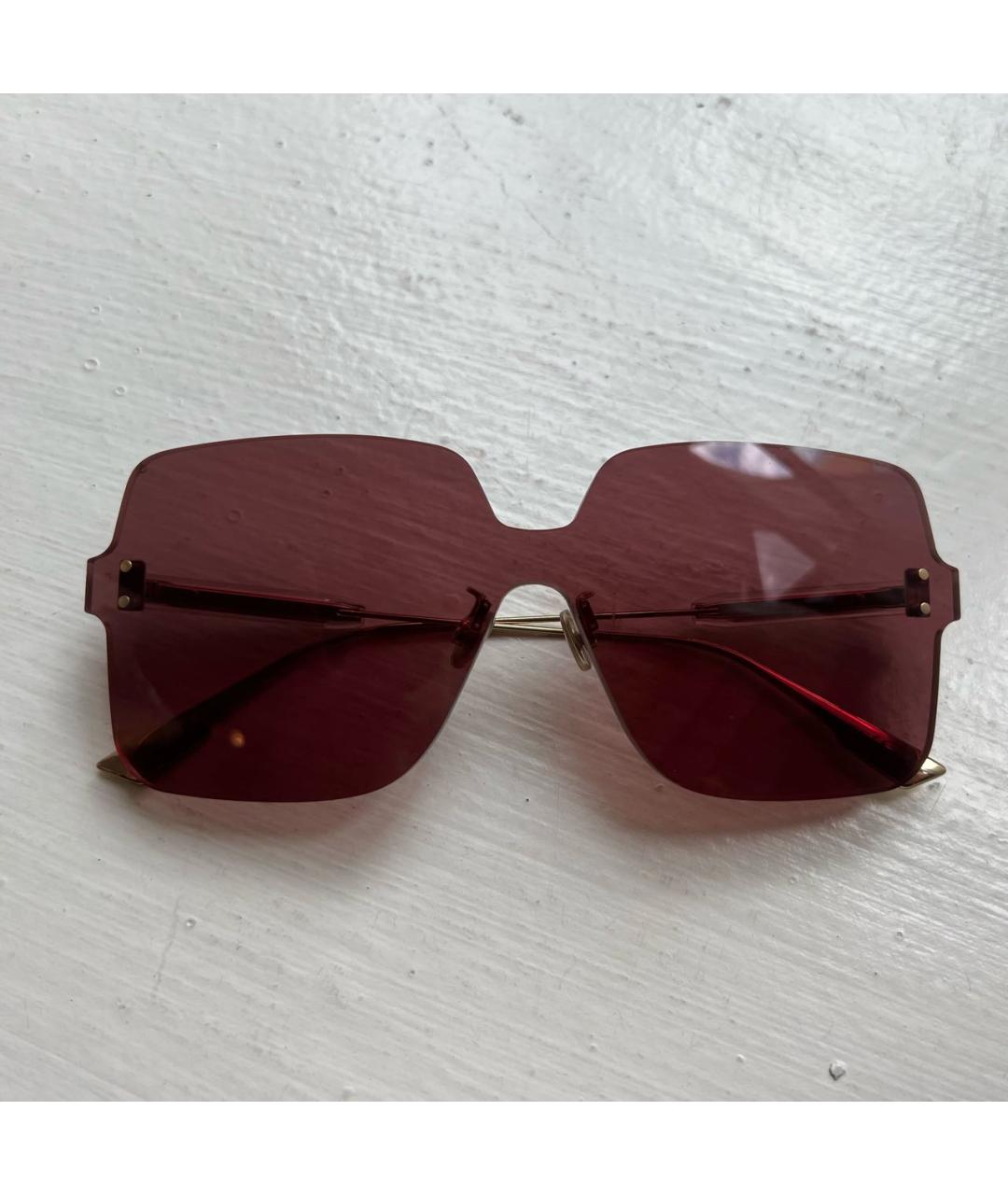 CHRISTIAN DIOR PRE-OWNED Бордовые металлические солнцезащитные очки, фото 7