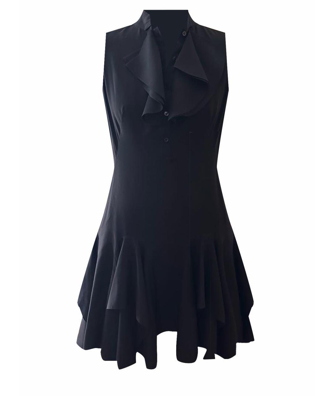 ALEXANDER MCQUEEN Черное шелковое платье, фото 1