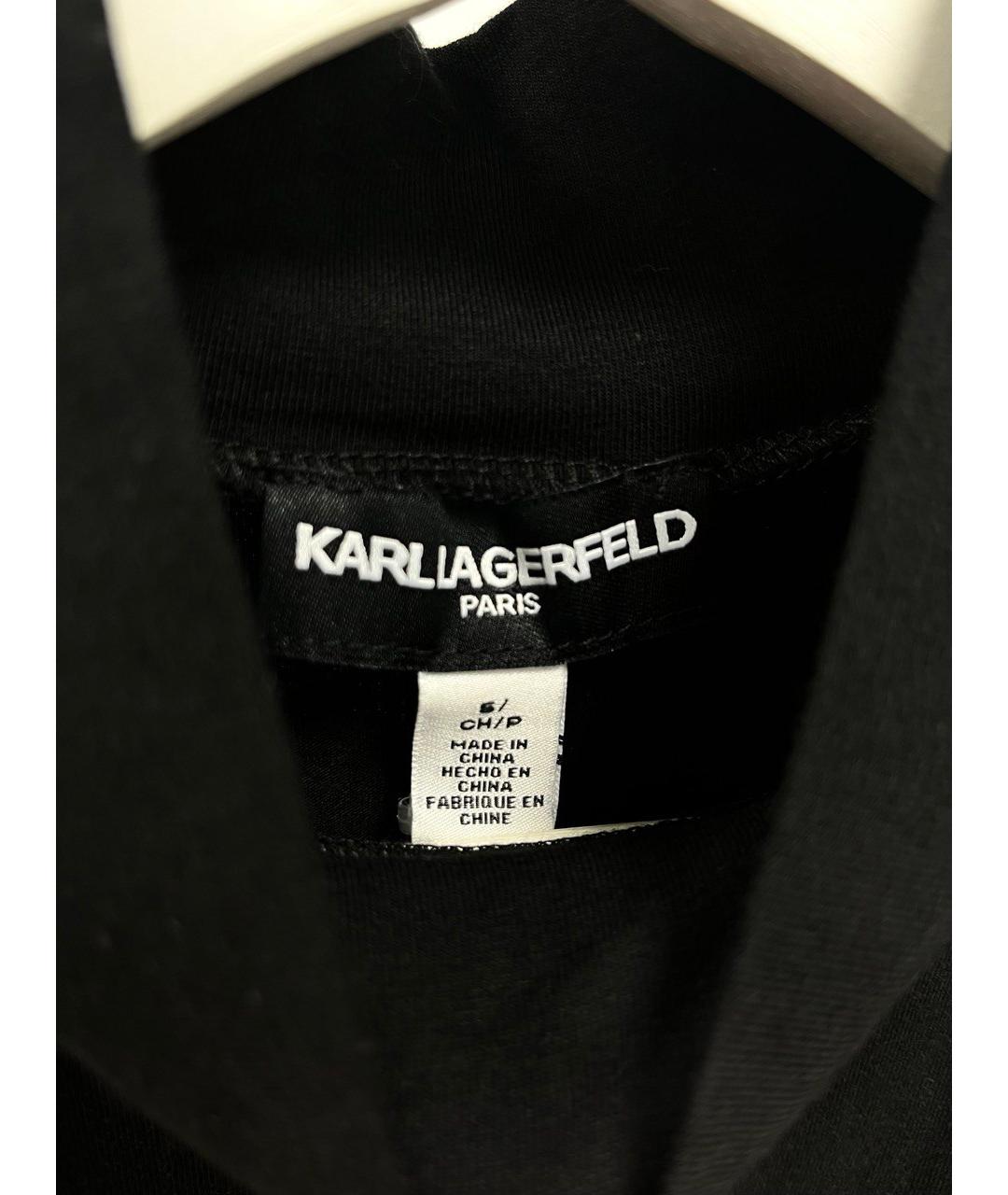 KARL LAGERFELD Черная хлопковая футболка, фото 4