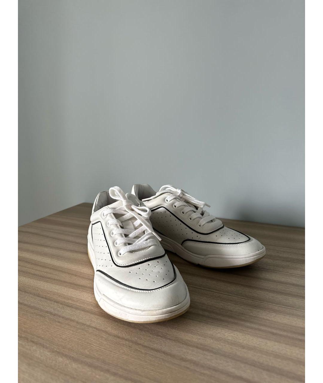 LORO PIANA Белые кожаные кроссовки, фото 5