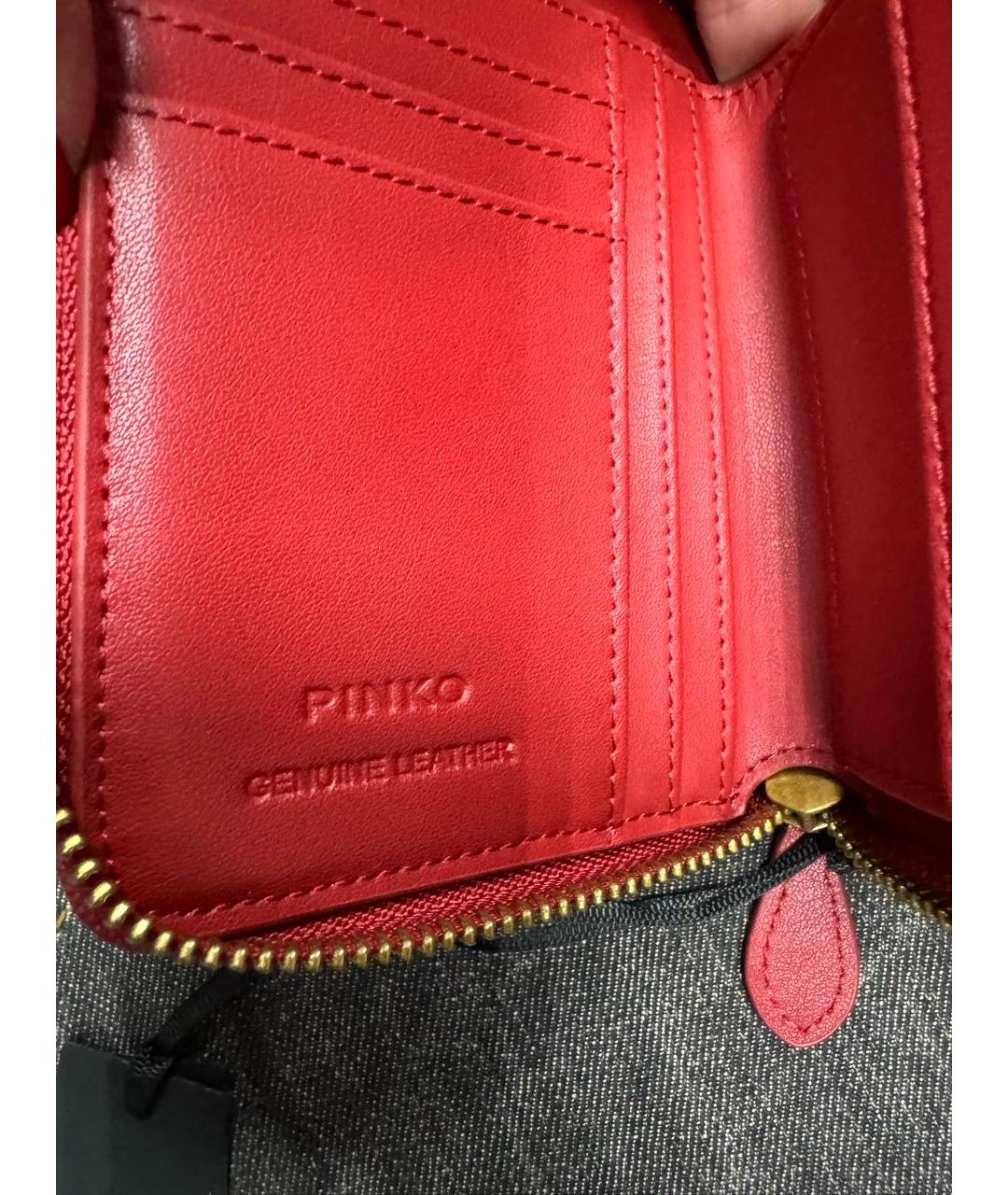 PINKO Бордовый кожаный кошелек, фото 7