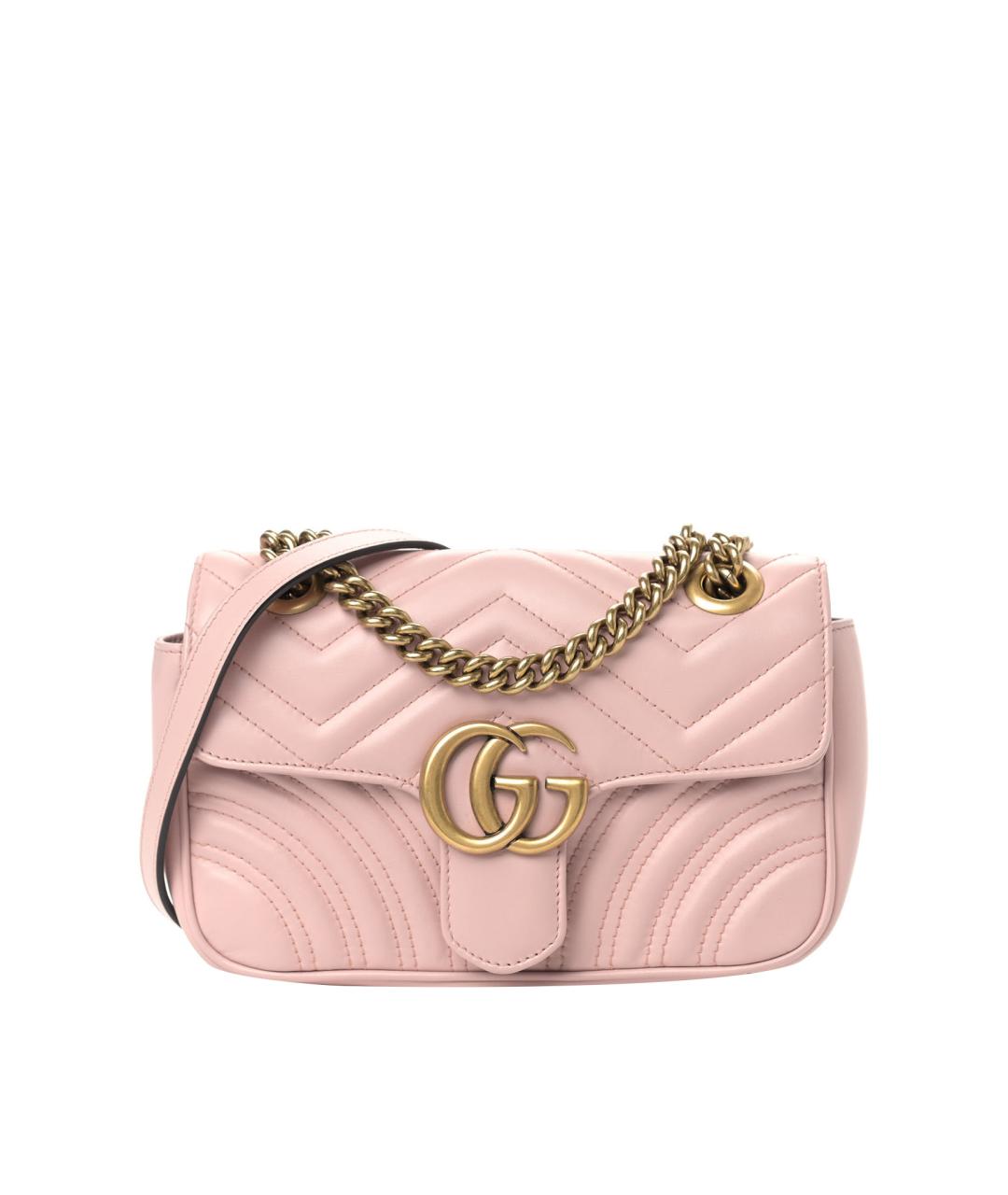 GUCCI Розовая кожаная сумка через плечо, фото 1