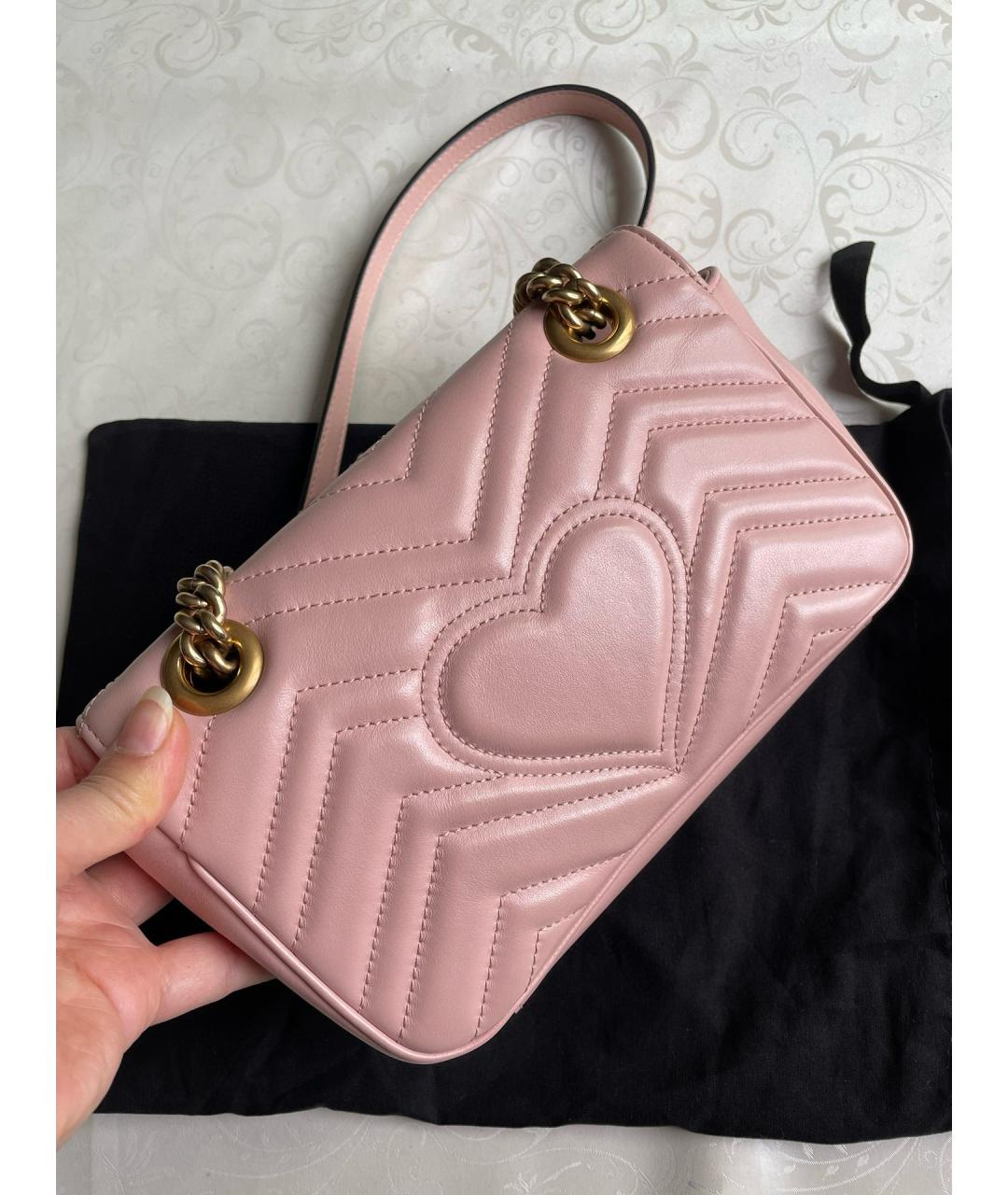 GUCCI Розовая кожаная сумка через плечо, фото 3