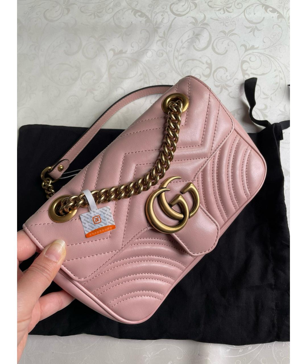 GUCCI Розовая кожаная сумка через плечо, фото 2