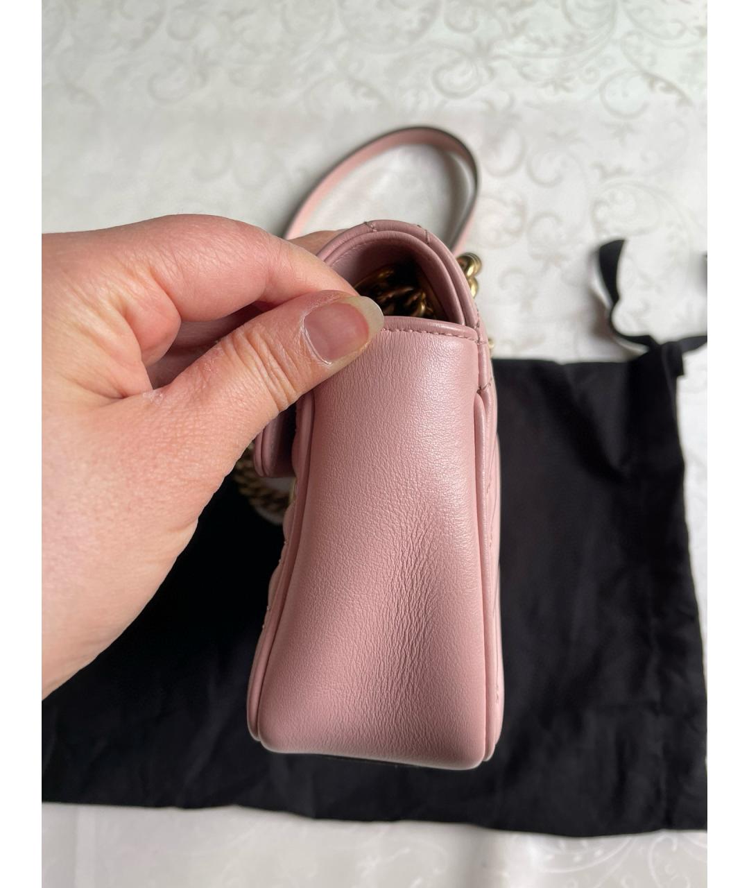 GUCCI Розовая кожаная сумка через плечо, фото 4