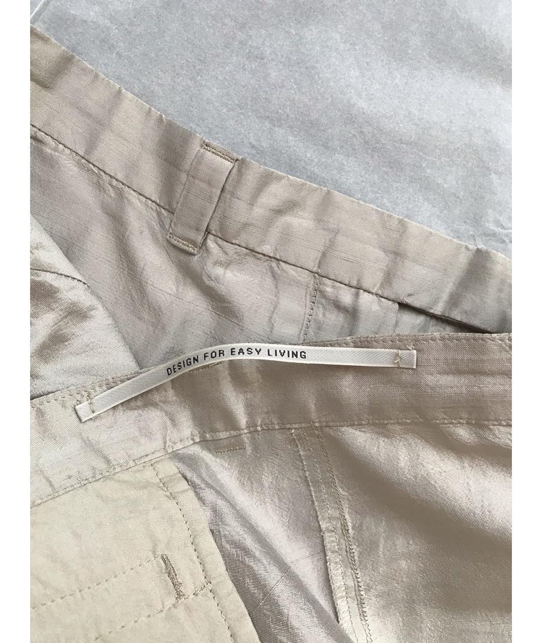 'S MAX MARA Серебряные шелковые прямые брюки, фото 5
