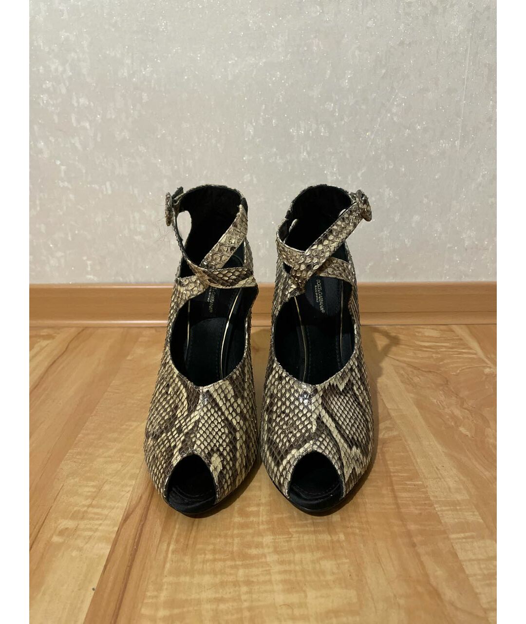 DOLCE&GABBANA Бежевые туфли из экзотической кожи, фото 2