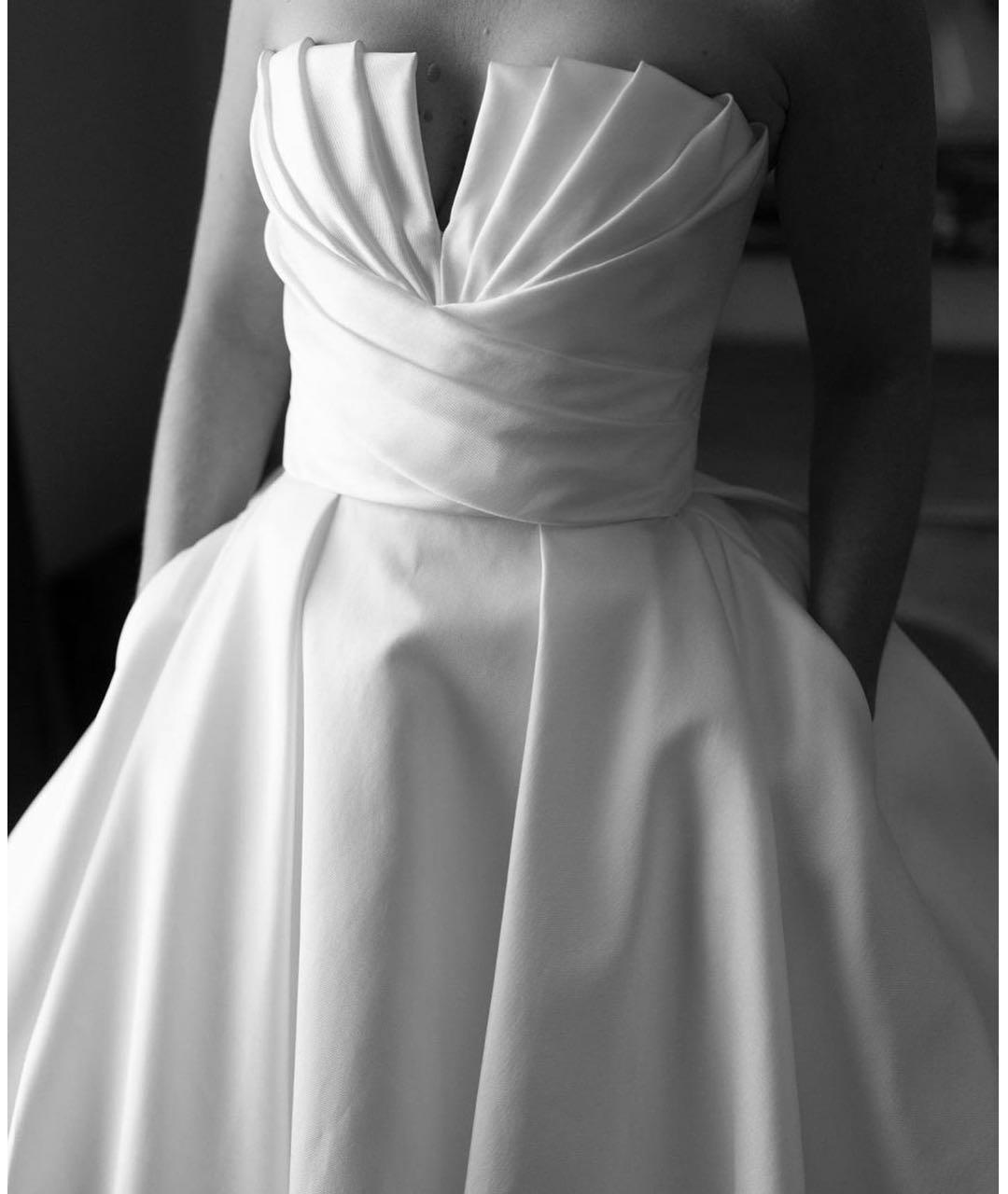 ELIE SAAB Белое шелковое свадебное платье, фото 3