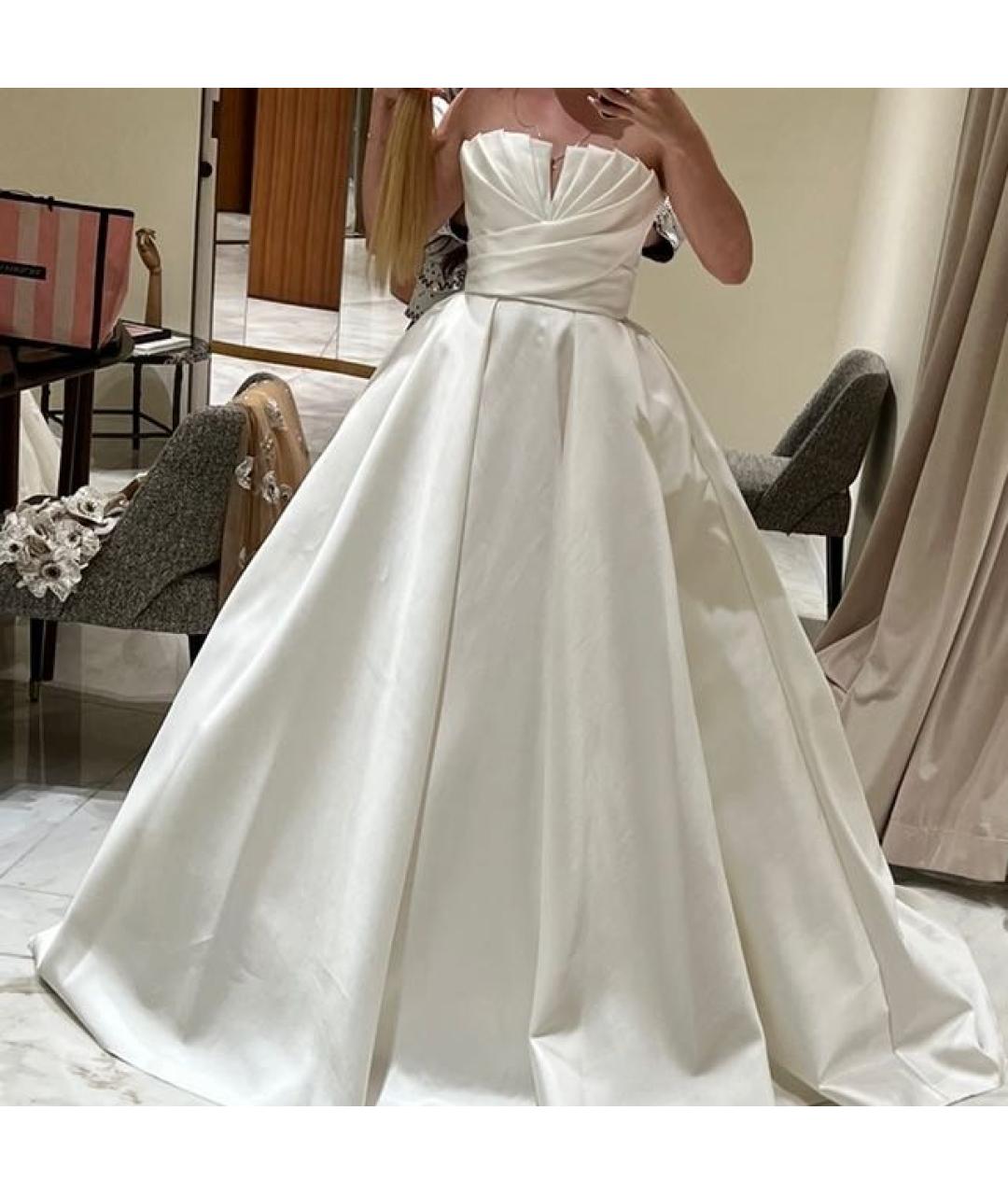 ELIE SAAB Белое шелковое свадебное платье, фото 9