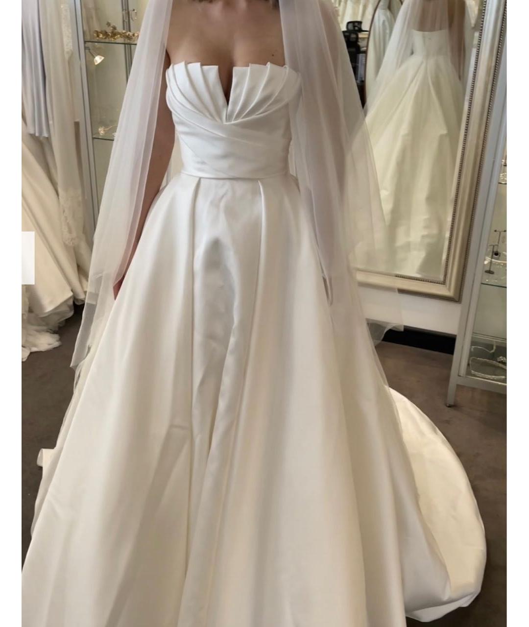 ELIE SAAB Белое шелковое свадебное платье, фото 7