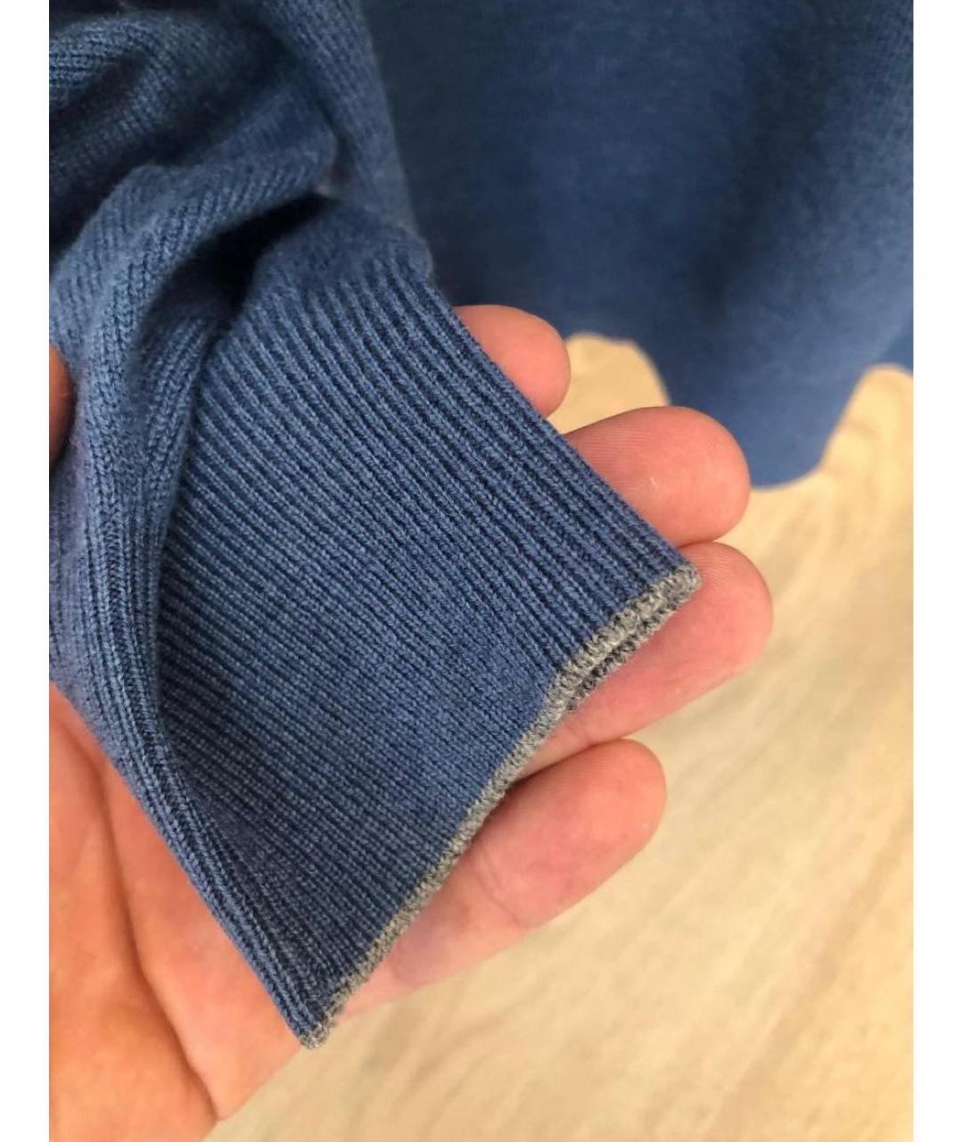 BRUNELLO CUCINELLI Синий кашемировый джемпер / свитер, фото 4
