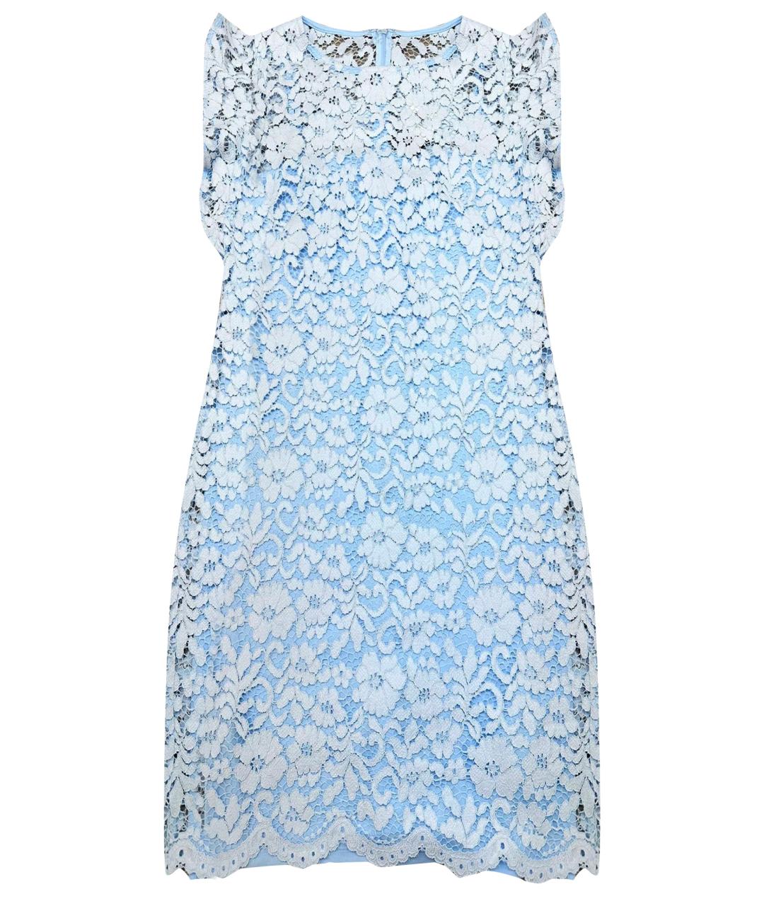 RALPH LAUREN Голубое кружевное коктейльное платье, фото 1