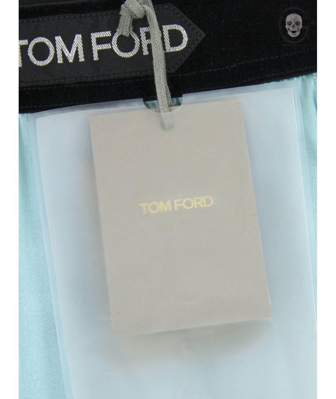 TOM FORD Бирюзовые шелковые брюки широкие, фото 8