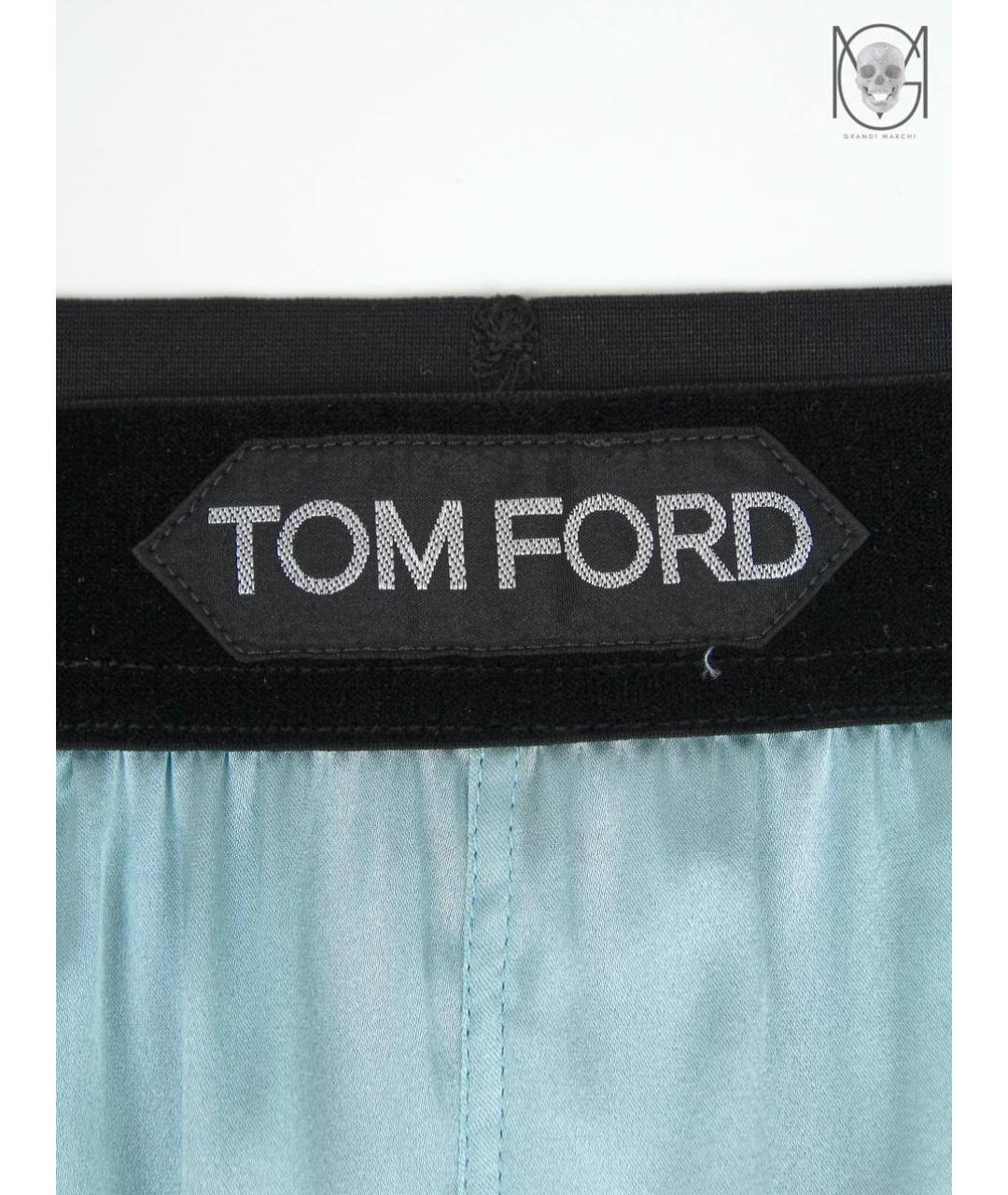 TOM FORD Бирюзовые шелковые брюки широкие, фото 6
