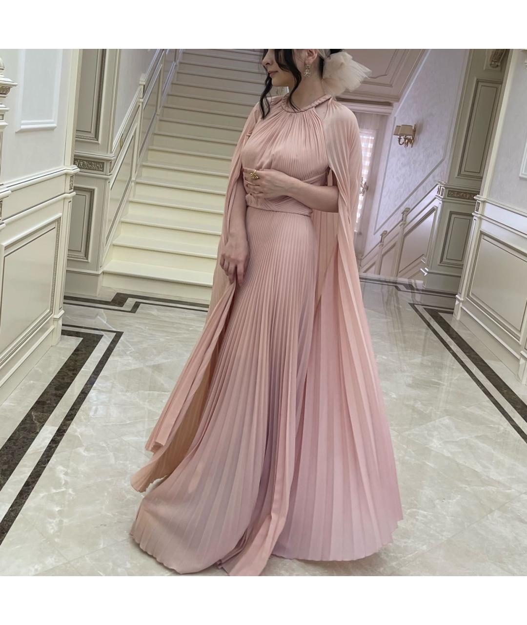 ELIE SAAB Розовое хлопковое вечернее платье, фото 6