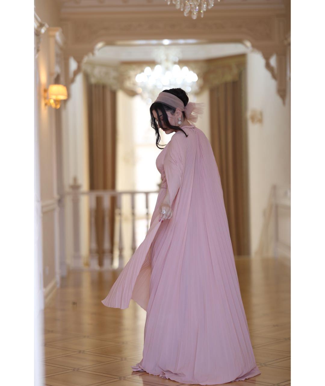 ELIE SAAB Розовое хлопковое вечернее платье, фото 5