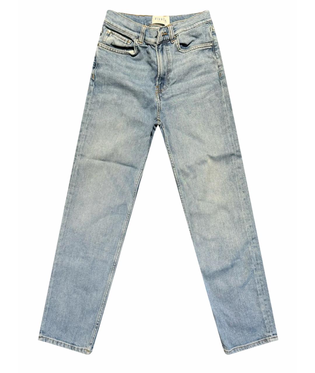 Claudie Pierlot Голубые хлопко-эластановые прямые джинсы, фото 1
