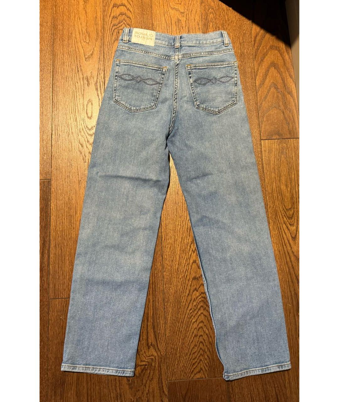 Claudie Pierlot Голубые хлопко-эластановые прямые джинсы, фото 2