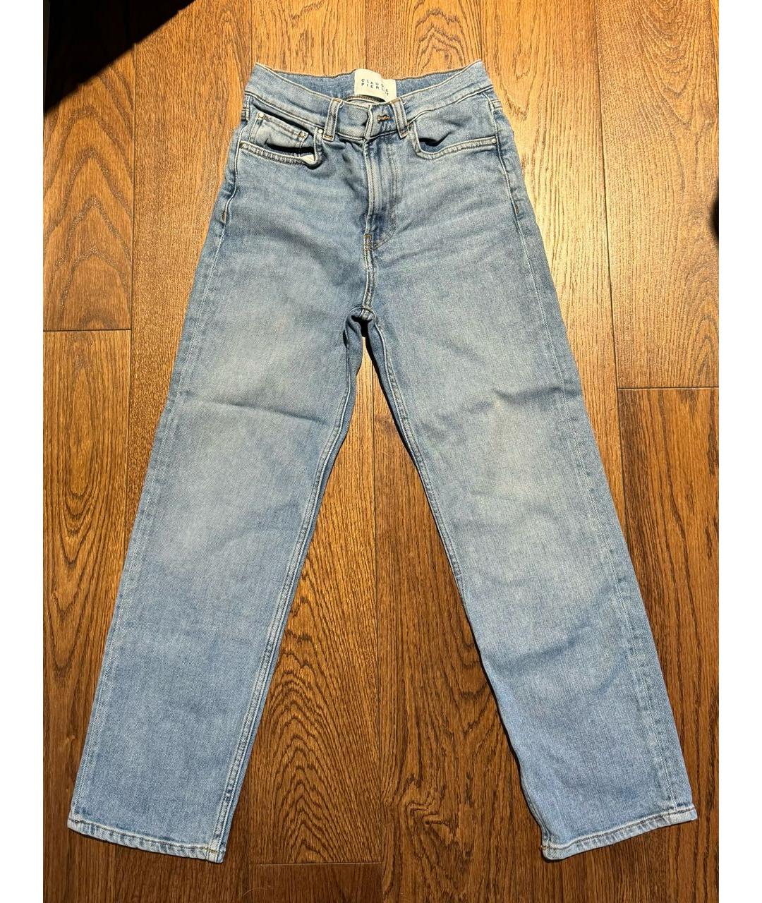 Claudie Pierlot Голубые хлопко-эластановые прямые джинсы, фото 5