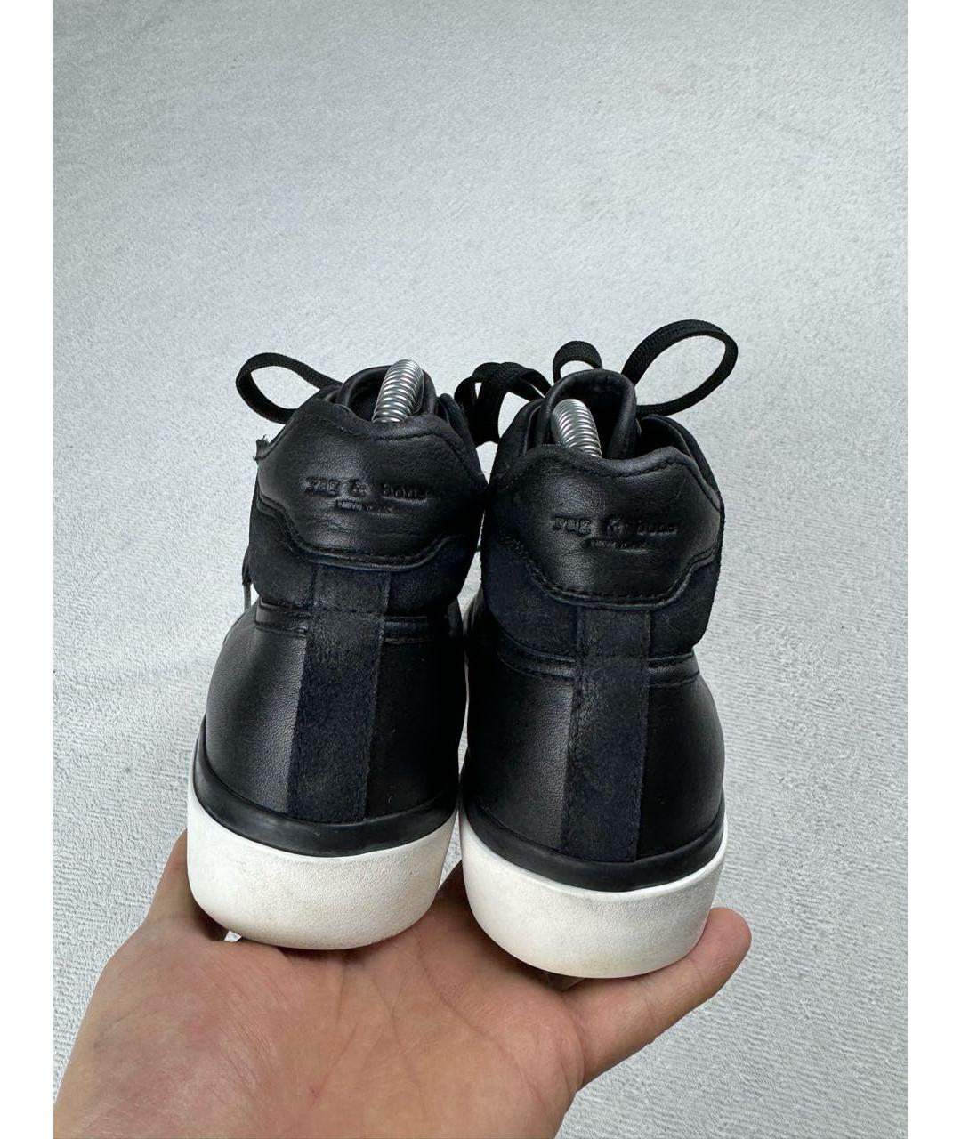RAG&BONE Черные кожаные кроссовки, фото 3