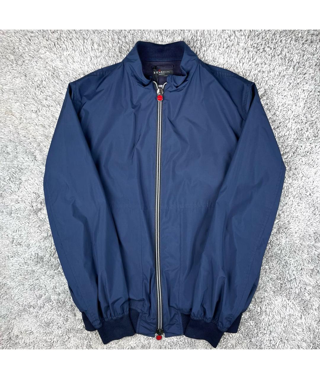 KITON Темно-синяя полиэстеровая куртка, фото 8