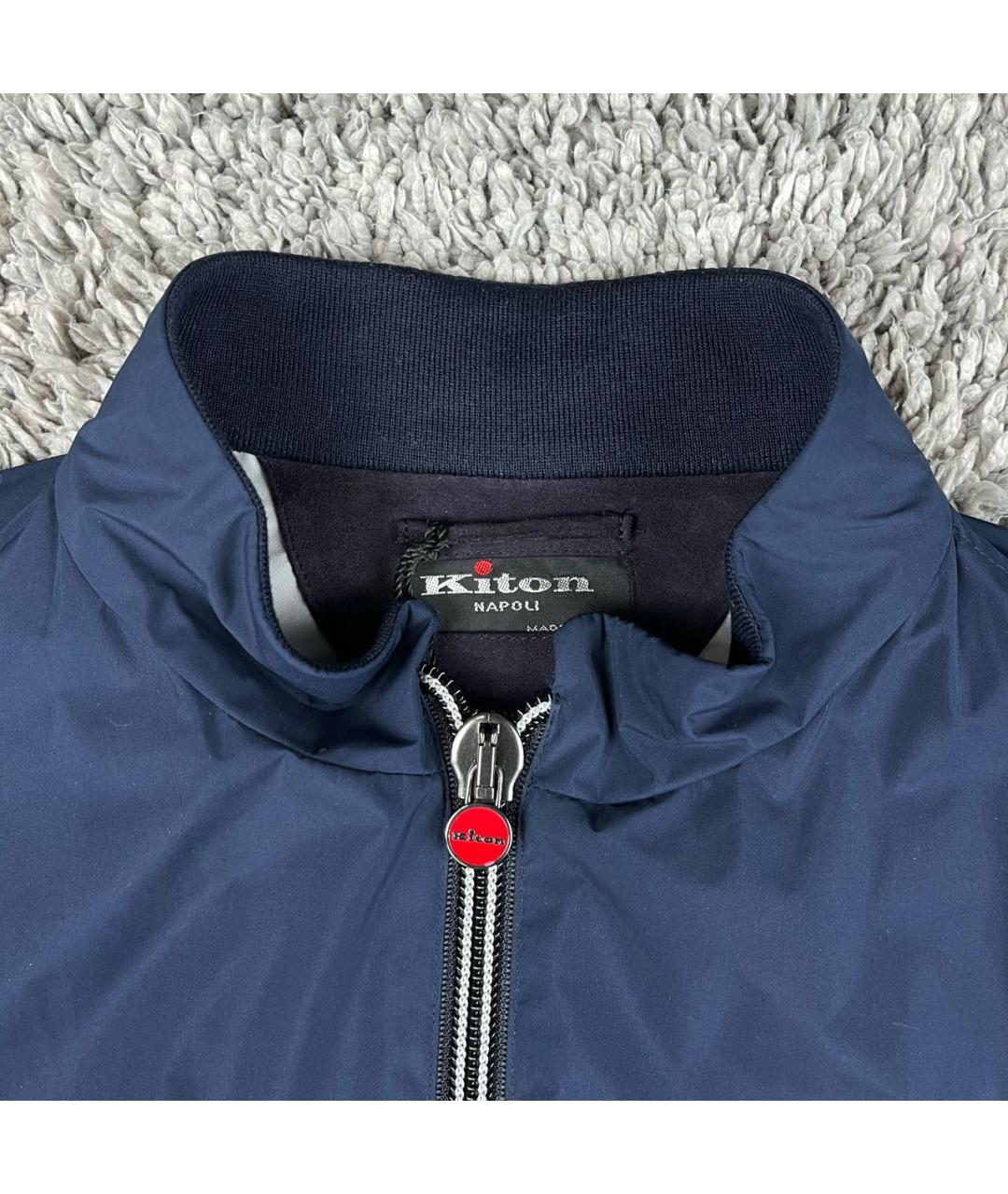KITON Темно-синяя полиэстеровая куртка, фото 4