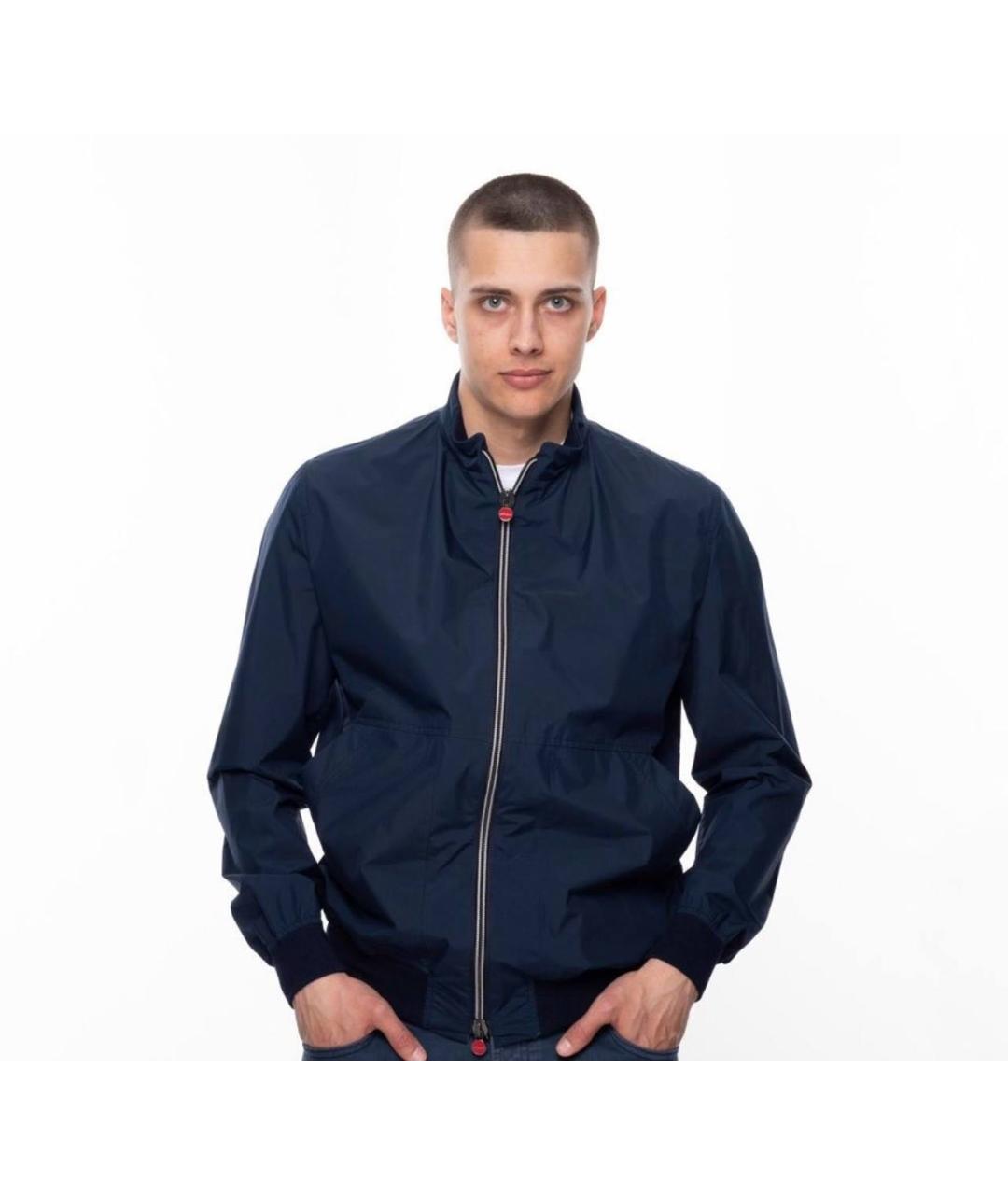 KITON Темно-синяя полиэстеровая куртка, фото 6