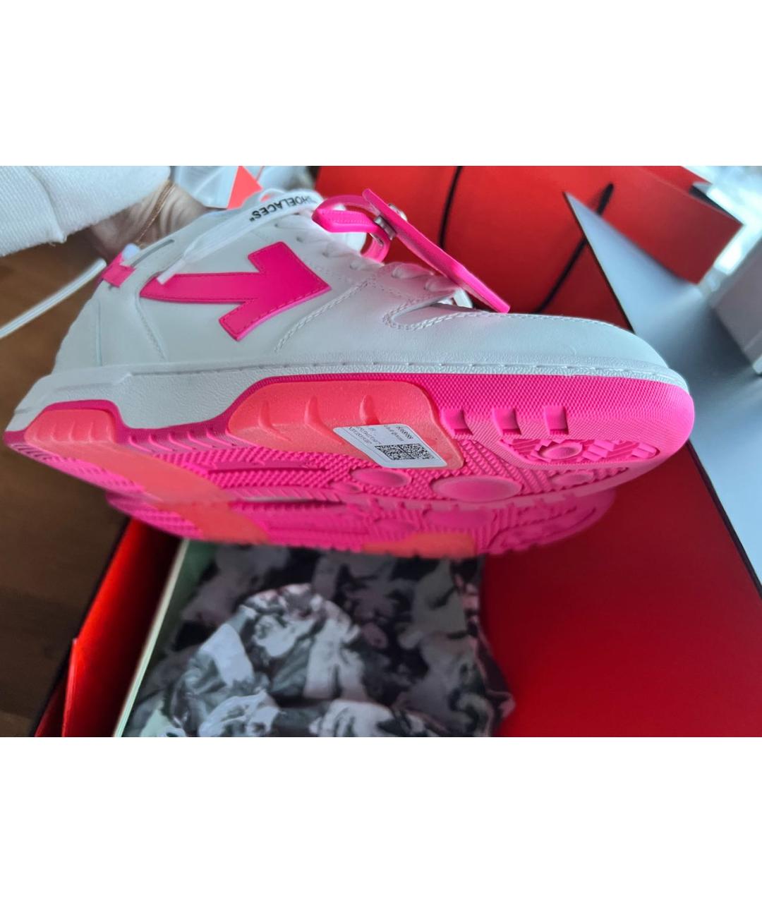 OFF-WHITE Белые кожаные кроссовки, фото 5