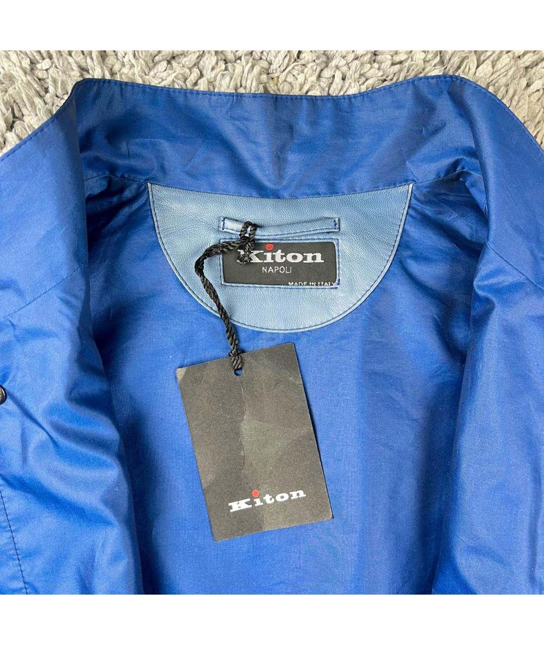 KITON Синяя полиэстеровая куртка, фото 3