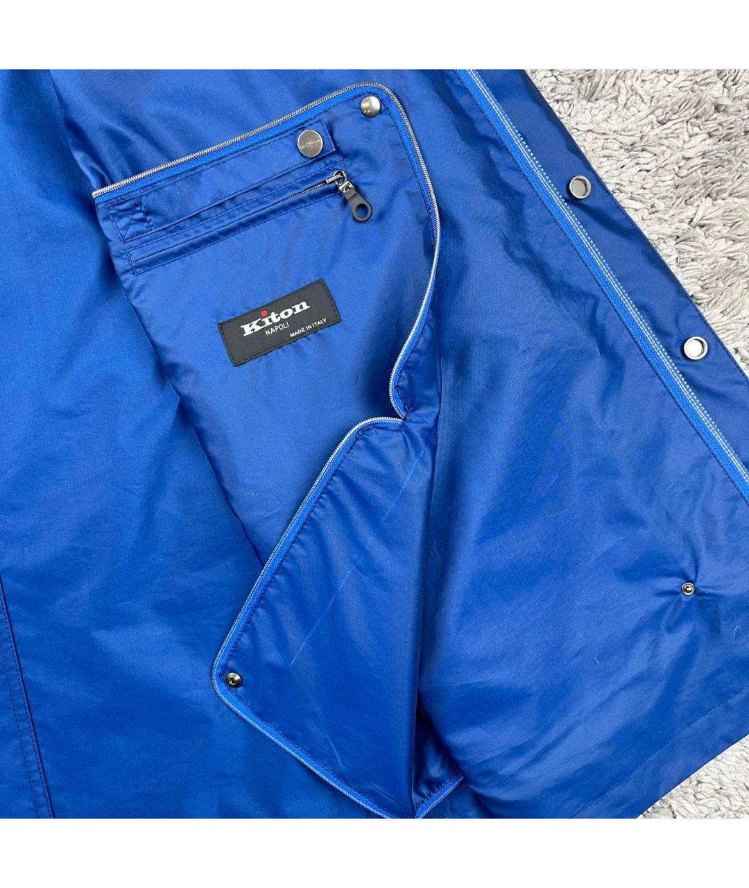 KITON Синяя полиэстеровая куртка, фото 7