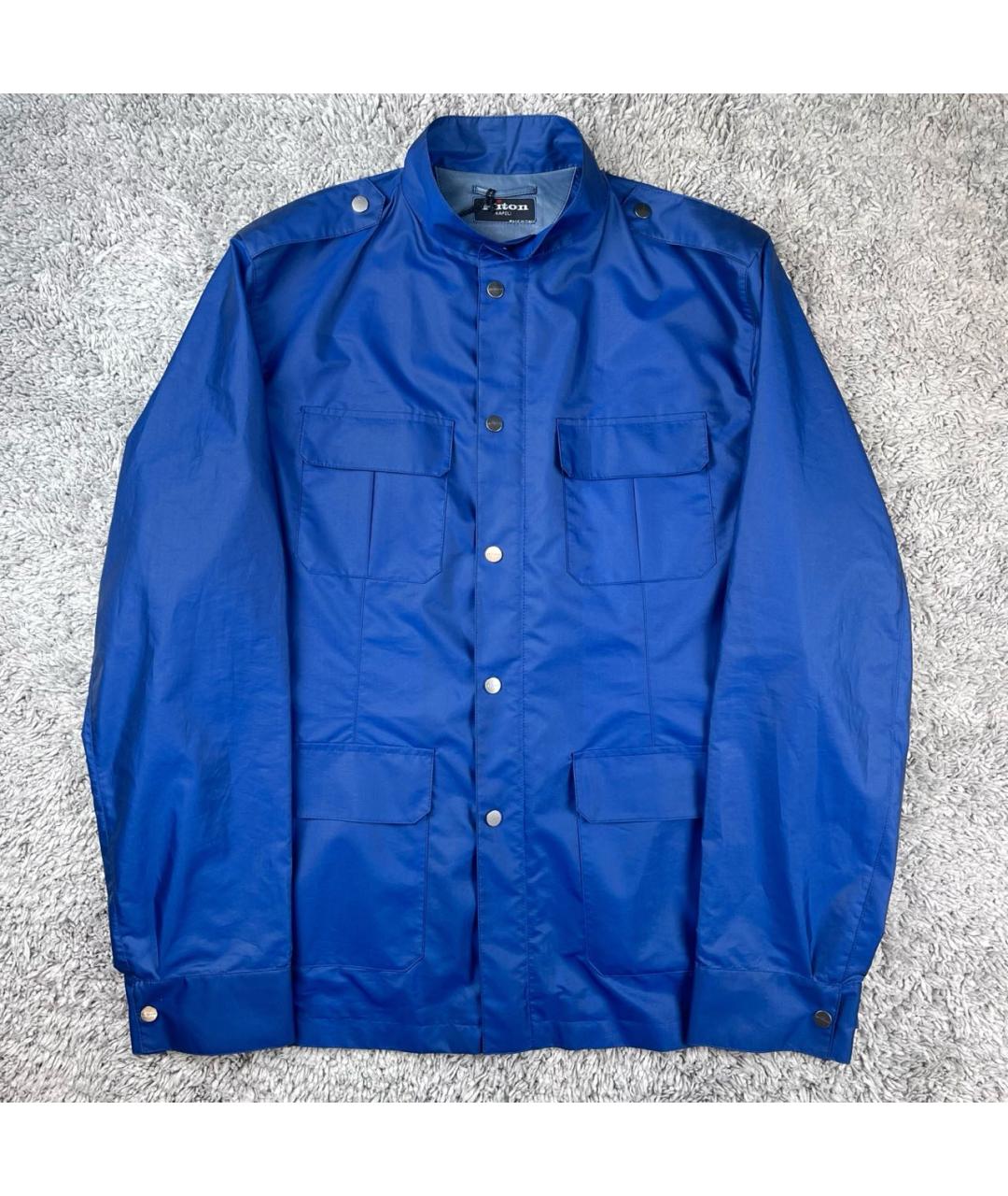 KITON Синяя полиэстеровая куртка, фото 9