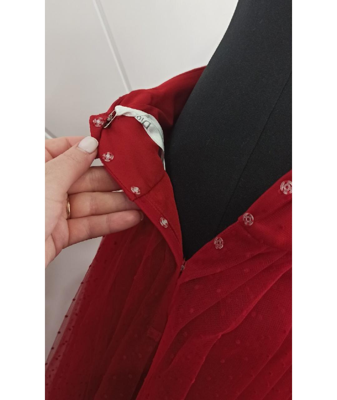 CHRISTIAN DIOR Красная юбка миди, фото 6