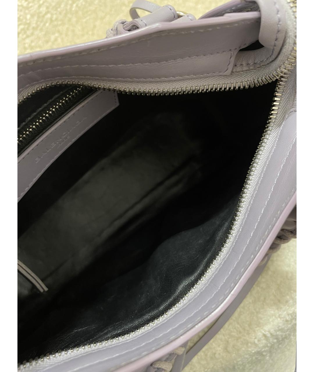 BALENCIAGA Фиолетовая кожаная сумка через плечо, фото 9