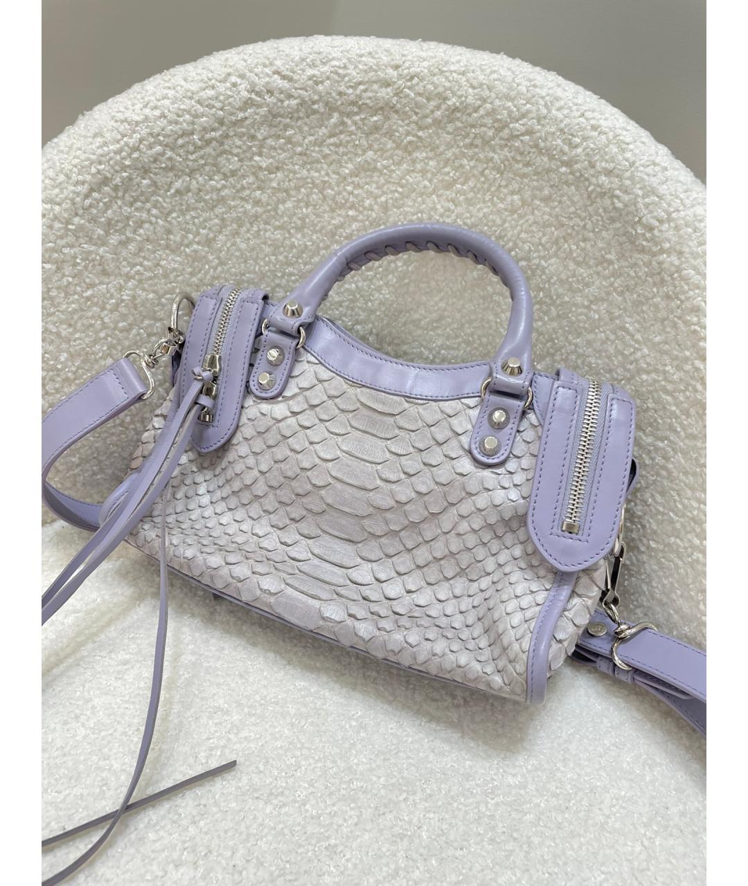 BALENCIAGA Фиолетовая кожаная сумка через плечо, фото 3