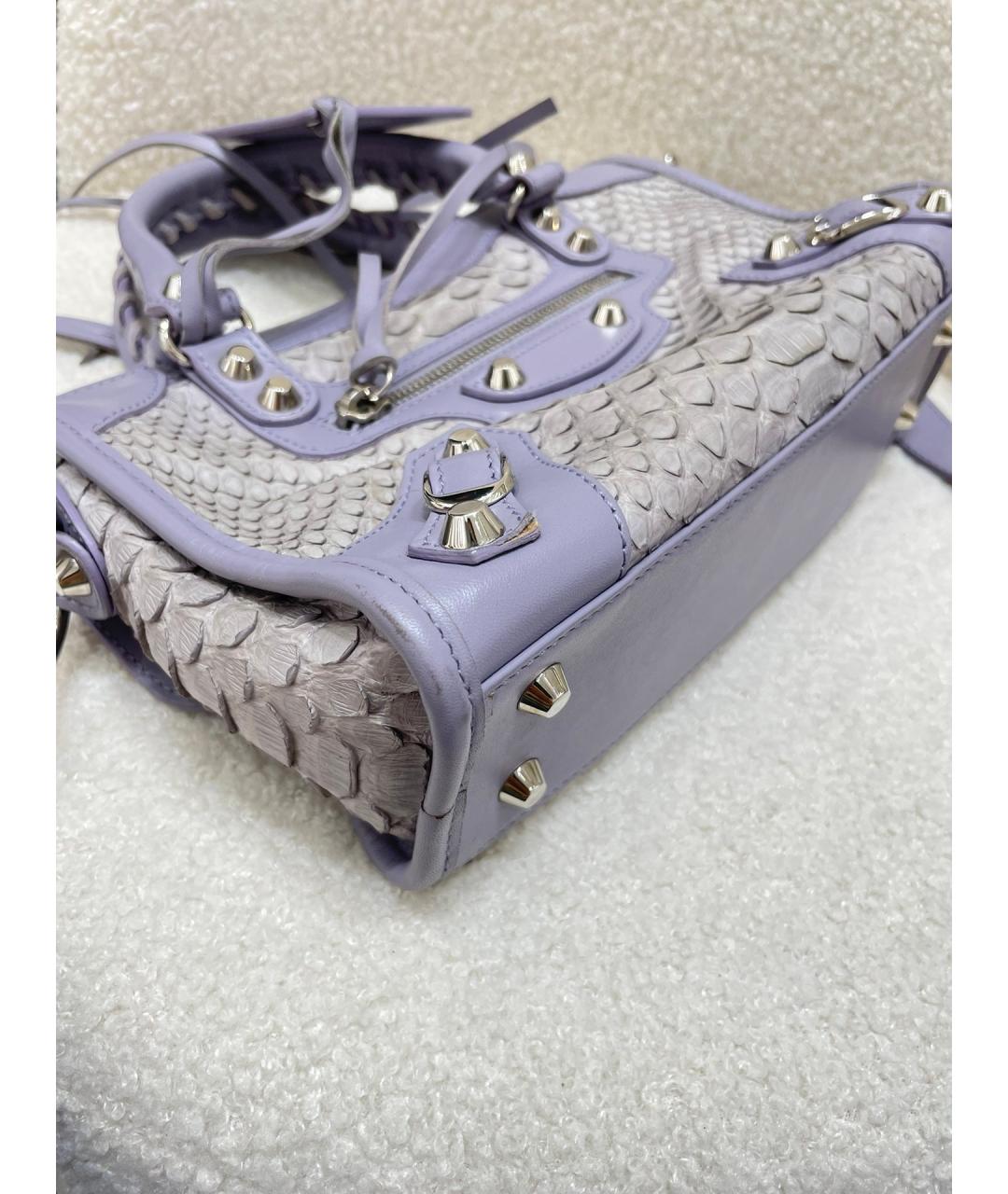 BALENCIAGA Фиолетовая кожаная сумка через плечо, фото 4