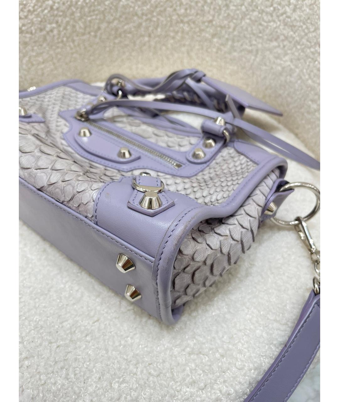 BALENCIAGA Фиолетовая кожаная сумка через плечо, фото 5