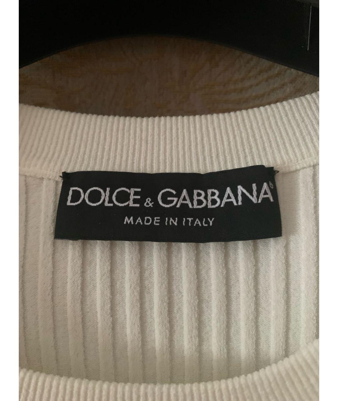 DOLCE&GABBANA Белый вискозный джемпер / свитер, фото 2